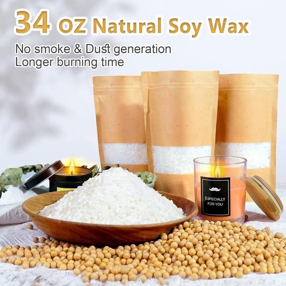 Complete Candle Making Kit, DIY Candle Making Supplies for Adults, Include Soy W - Picture 4 of 9